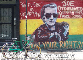 graffiti of The Clash's Joe Strummer "know your rights" new york city